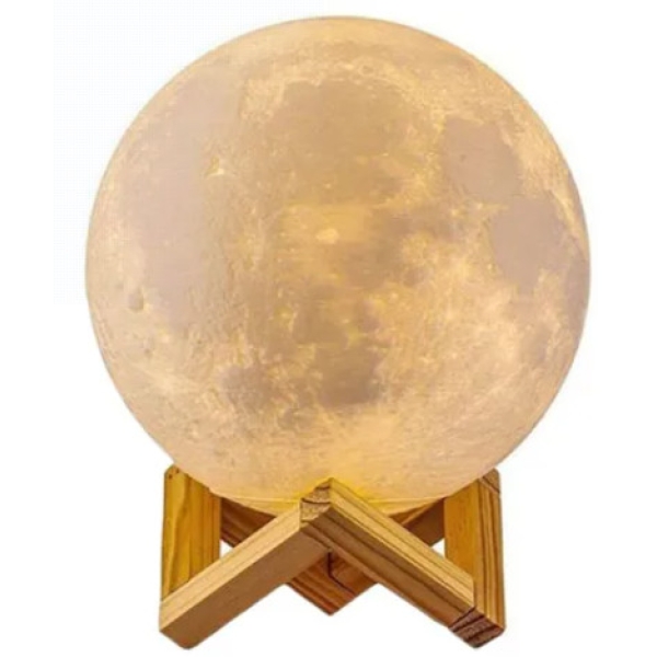 مصباح ال اي دي سيثيريا بشكل قمر ثلاثي الابعاد بيج