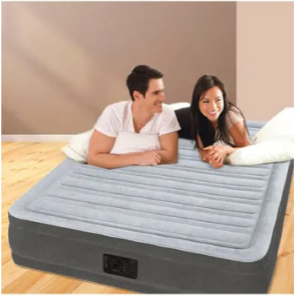 سرير هوائي قابل للنفخ انتكس بمضخه مدمجه 152×33×203 سم رمادي