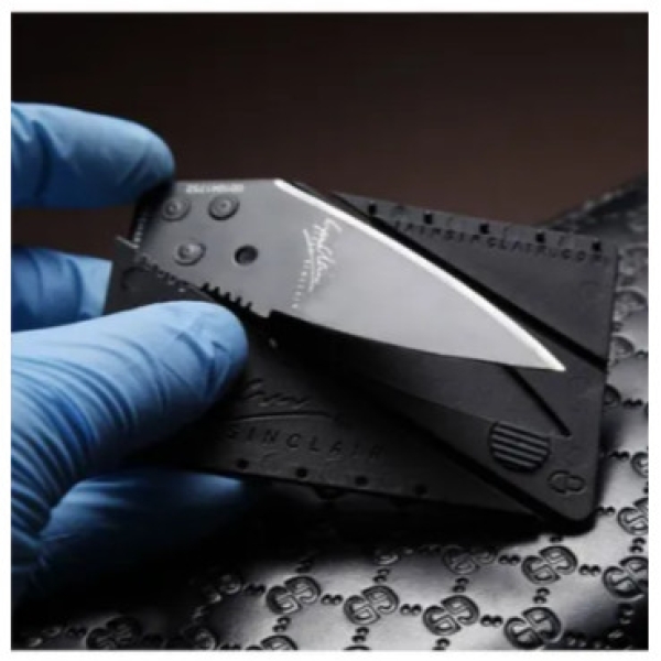 سكين قابل للطي شاربدو 8.6 سم بتصميم بطاقه ائتمان اسود