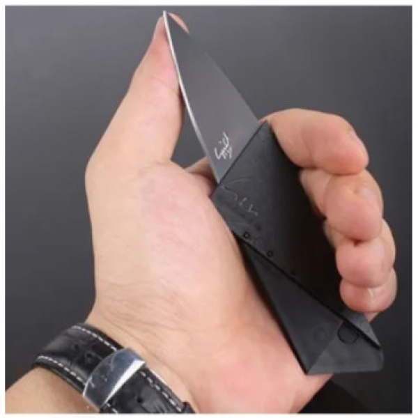 سكين قابل للطي شاربدو 8.6 سم بتصميم بطاقه ائتمان اسود