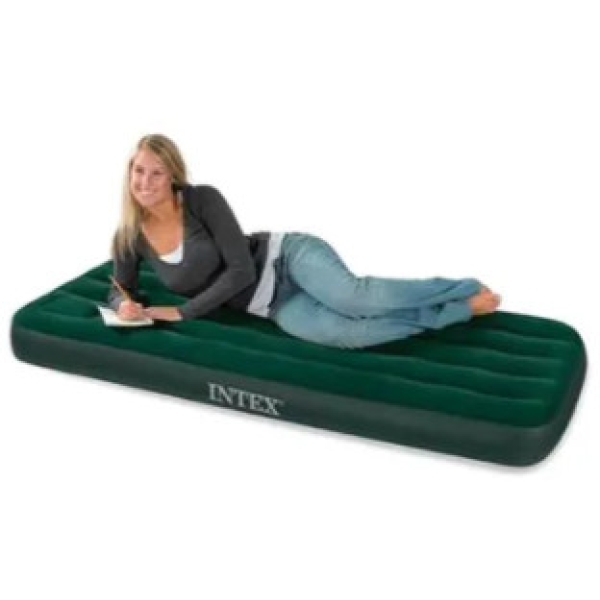 سرير هوائي قابل للنفخ انتكس داوني بمضخه قدم مدمجه 192×22×137 سم اخضر