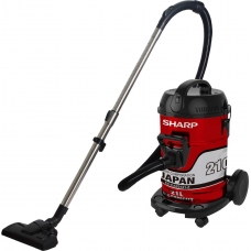Sharp Dray Drum Vacuum Cleaner 21 Liter 2100 Watt To Extract Dust,Dirt And Liquids Red