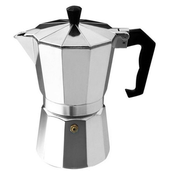 ماكينه صنع القهوه بدورق لعمل الموكا والاسبريسو 9.2×9.2×19.5 سم فضي