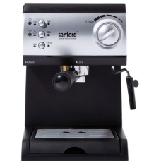 ماكينه تحضير قهوه الاسبريسو سانفورد 1.5 لتر 1050 واط اسود وفضي 