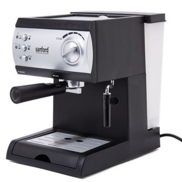 ماكينه تحضير قهوه الاسبريسو سانفورد 1.5 لتر 1050 واط اسود وفضي 