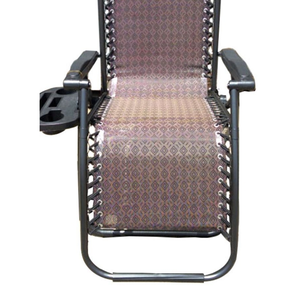 كرسي قابل للطي متعدد الاغراض مع طاوله جانبيه بني