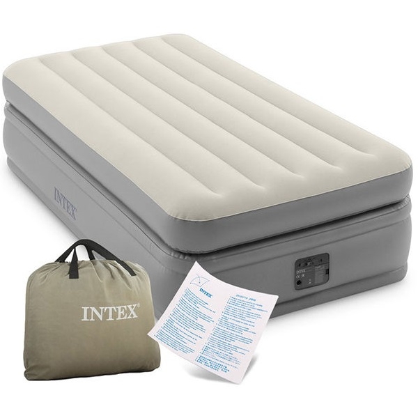 سرير هوائي انتكس قابل للنفخ مع مضخه مدمجه 191×99×51 سم بيج رمادي