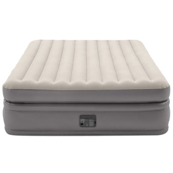 سرير هوائي انتكس قابل للنفخ مع مضخه مدمجه 152×203×51 سم بيج رمادي