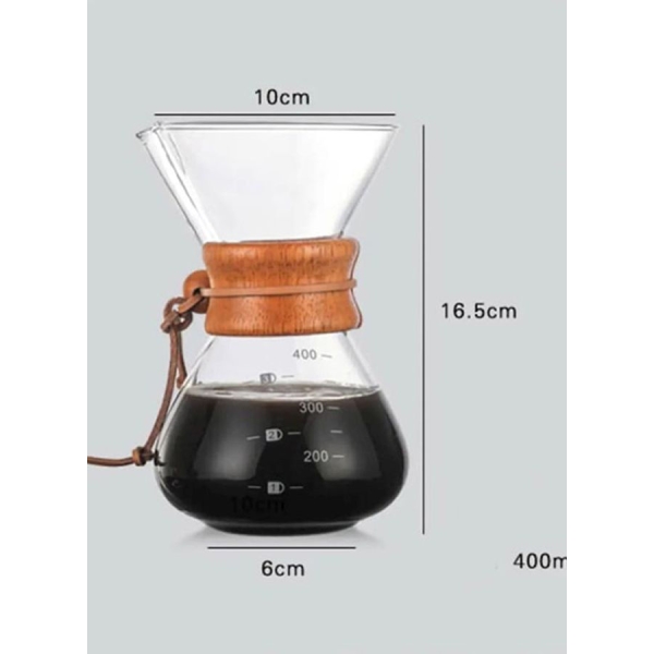 جهاز صنع القهوه المقطره بيو ينتي 400 مل بنظام الصب شفاف 