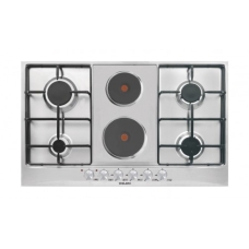 Glem Gas Built In Surface Plate 90 Cm 3500 Watt 4 Burner Gas And 2 Burner Electricity Manual Multi Function Self Ignition Steel Italy
