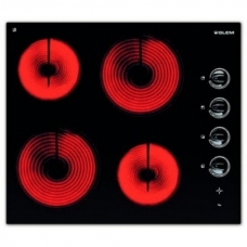 Glem Gas Built In Surface Plate 60 Cm Electricity 4 Burner Ceramic Manual Safety Lock To Protect Children Black Italy
