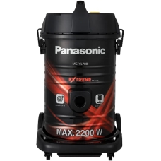 Panasonic Drum Vacuum Cleaner Dry And Wet 21 Liter 2200 Watt To Extract Dust,Dirt And Liquids Black