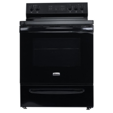 Gibson Freestanding Electric Stove And Oven Steel Surface With Grill 90 X 60 Cm 5 Upper Burners Multi-Function Full Safety Manual Control Self-Ignition American Black