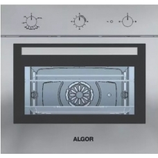 Algor Built In Oven Cooking 60 Cm Gas Iron 64 Liter Manual 3 Function Full Safety With Grill Air Distribution Fan With Fan To Distribute The Heat Silver Italy