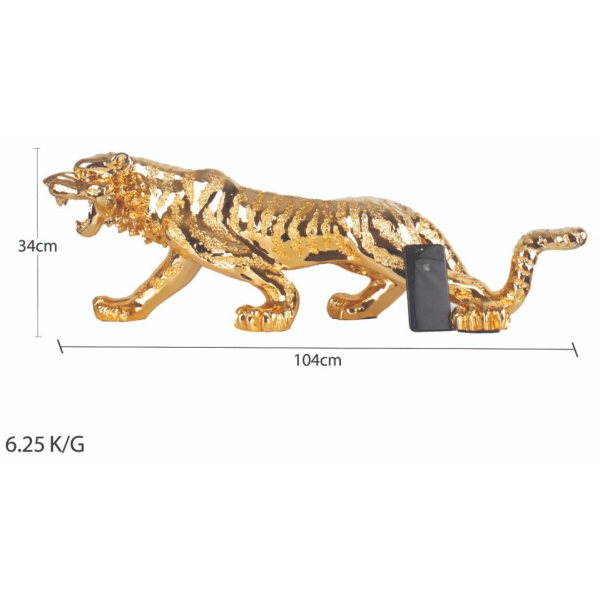 مجسم نمر بحجم كبير ذهبي