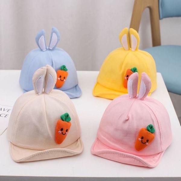 قبعه شمسيه خفيفه ولينه قابله للثني بتصميم ارنب للاطفال الرضع