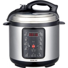 Rebune Ribbon Electric Pressure Cooker 8 Liter Digital Time Indicator Automatically Stops At The Set Time Silver