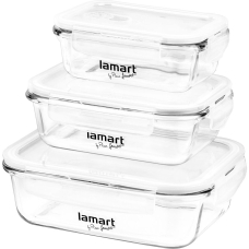 Lamart Food Container Set 3 Pieces Glass