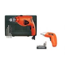 Corded Reversible Hammer Drill With Screwdriver And Bit Set