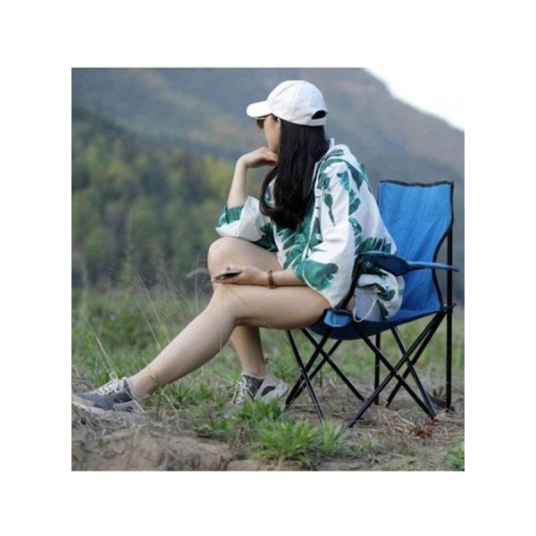 كرسي قابل للطي للتخييم في الاماكن المفتوحه ازرق 90x50سم 