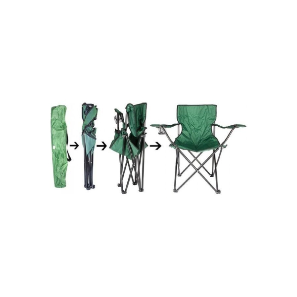 مجموعه مكونه من كرسي للتخييم قابل للطي مع حقيبه من قطعتين 90 x 50سم 