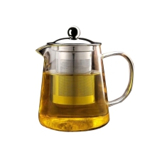 وعاء شاي مقاوم للحراره ومزود بناقع من الستانلس ستيل شفاف 