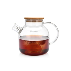 ابريق شاي زجاجي مع مصفاه قابله للازاله شفاف 1200مل 