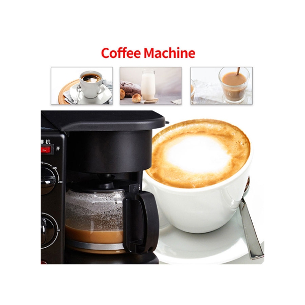 ماكينه اعداد الفطور 3 في 1 متعدده الوظائف مزوده بماكينه قهوه ومقلاه 33150 مل 640 واط H40141LM اسود 
