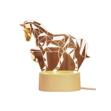 مصباح طاوله ليلي بتصميم ثلاثي الابعاد على شكل حصان اسود شفاف 20x15x5سنتيمتر 