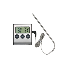 مقياس درجه حراره الطعام مزود بشاشه LCD اسود فضي 2.56 x 2.83 x 0.71بوصه 