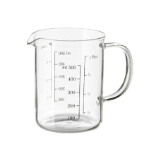 وعاء قياس زجاجي شفاف 