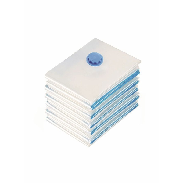 كيس ضغط بصمام شفط قابل لاعاده الاستخدام من 5 قطع شفاف ازرق 60x80 سم