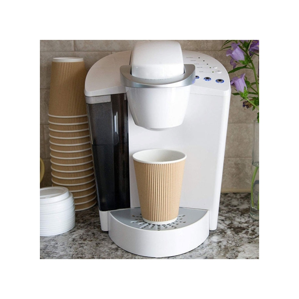 طقم اكواب قهوه من ورق الكرافت للاستخدام مره واحده، 8 اوقيات، مع غطاء، صندوق من 500 قطعه 8اوقيه 