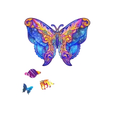 Wooden Jigsaw Puzzles, SYOSI 116 Pcs Royal Intergalaxy Butterfly, Beautiful Gift Package, Unique Shape Best Gift for Adults and Kids 23.6x17.3in 