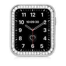 متوافق مع جراب Apple Watch 40 مم ، جرابات ذات ماس كريستال مربع كبير فاخر فاخر مع صندوق هدايا ، اغطيه واقيه IWatch لسلسله Apple Watch SE 6 5 4 (فضي) 