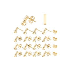 Stud Earring, Settings Stainless Steel Ear with Loop and Ear Nuts (Golden 50pcs) 