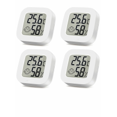 Room Thermometer, Indoor Thermometer Hygrometer, Mini Digital Temperature Humidity Meter Gauge Monitor, Large LCD Display Celsius for House, Greenhouse, Baby, Office, Home, Garden, Cellar(4Pack ) 