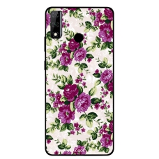 Protective Printed Case Cover for Huawei Y8S Dark Red Green Flowers 