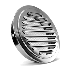 Stainless Steel Cap for Exterior Wall Vents, Louvered Grille Cover Ventilation Hood, Kitchen Exhaust Pipe Breathable Windscreen with Fly Net suitable for House 