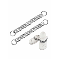 Shoe Charms Chain, 2 Pieces DIY Bling Silver Metal jibbitz Chain Charms for Crocs Teen Men Women Adults Shoes Accessories Shoes Gift 