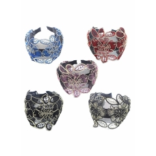 Wide Lace Headband, 5 Pcs Elegant Elastic Lace Headwear with Teeth, for Women, Lace Head Bands Fashion Hair Accessories 