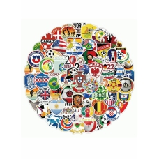 World Cup Football Stickers 2022 (100pcs) Soccer Stickers for Scrapbooking, Motivational Vinyl Waterproof Stickers for Water Bottles, Luggage, Teaching Incentives 