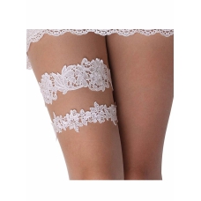 Wedding Garters for Bride, Adjustable 40-60 cm Lace Bridal Garter Set for Women Bride (White) 