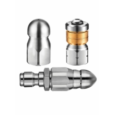 Sewer Jetter Nozzles Kit, Rotating Button Nose Jetting Nozzle Stainless Steel Fixed Jetting Nozzle Replacement Kit with Different Model for 1 4 Inch Pressure Washer Accessories up to 5000 PSI 