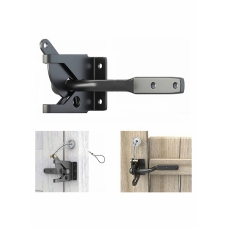 Upgrade Self Locking Gate Latch Heavy Duty Automatic with Cable Pull Opener for Wooden Fences Metal Gates Vinyl Fence Dog Door Latches Gravity Security 