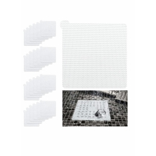 Disposable Hair Catcher Shower Drain Mesh Stickers 6 Inch 25PCS White Square Drain Floor Sink Strainer Filter for Bathroom and Kitchen 