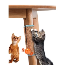 Cat Scratching Post, Natural Sisal Cat Scratch Post Wrapped Around The Legs of Tables and Chairs, with Interactive Ball Toys 
