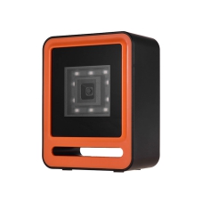 قارئ باركود سلكي 1D 2D QR يعمل بدون استخدام اليدين بمنفذ USB برتقالي 