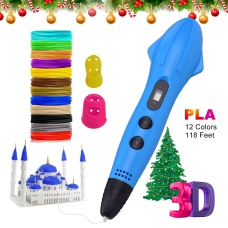 قلم طباعه ثلاثي الابعاد بـ 12 لون ازرق 