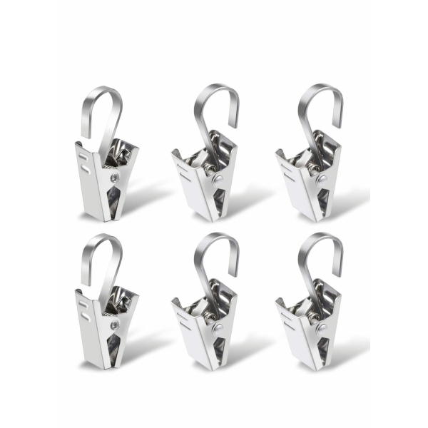 Curtain Clips, 36 Pack Stainless Steel Party String Lights Holder for Hanging Camper Awning Light Shower Drape Track Photos Picture Arts Crafts Display 